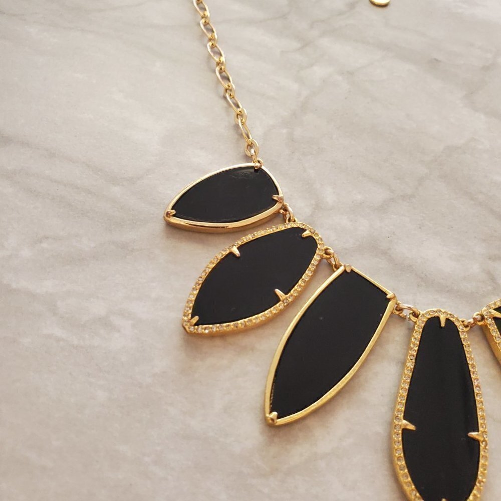 ✨ Stella and Dot Allegra Black Enamel Rhinestone Crystal Pave Statement ✨ - Picture 8 of 16